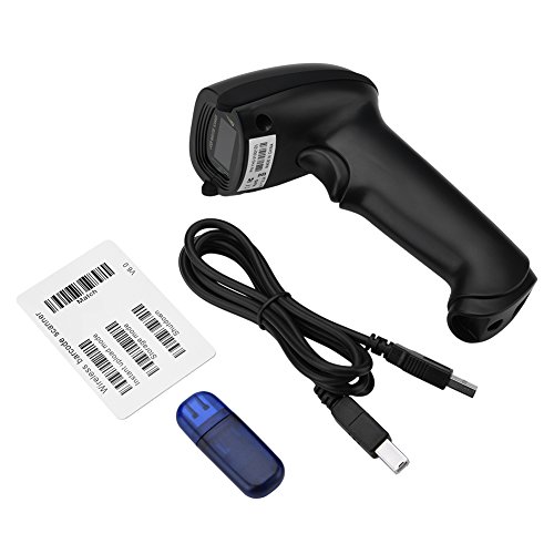 ciciglow Scanner-Lesegerät, Drahtloser Barcode-Handscanner, 2,4 GHz, Zwei Verbindungsmodi, Hohe Empfindlichkeit für Lager, Supermarkt, Hotel und Mehr(Schwarz)