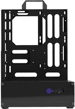 PC Test Bench ATX Case Open Frame Computer Case, Upgraded Version Portable Chassis Bracket, Zinc Coated Steel Cases Shell, Support Installation ITX/MATX/ATX MotherboardsBlack