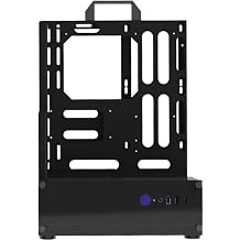PC Test Bench ATX Case Open Frame Computer Case, Upgraded Version Portable Chassis Bracket, Zinc Coated Steel Cases Shell, Support Installation ITX/MATX/ATX MotherboardsBlack