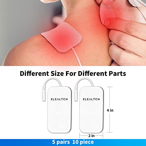 Durable Compatible With Auvon Tens 7000 Tens Unit Replacement Pads,Rectangular Replacement Electrode Pads,10 Pcs 2" X 4" Brand:elealtch #TOP3