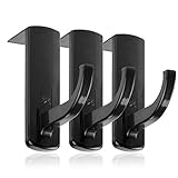 Headphones Monitor Mount Hanger/Monitor Clamp Headphone Holder/Headset Stick-on Hook (3PCS Black)
