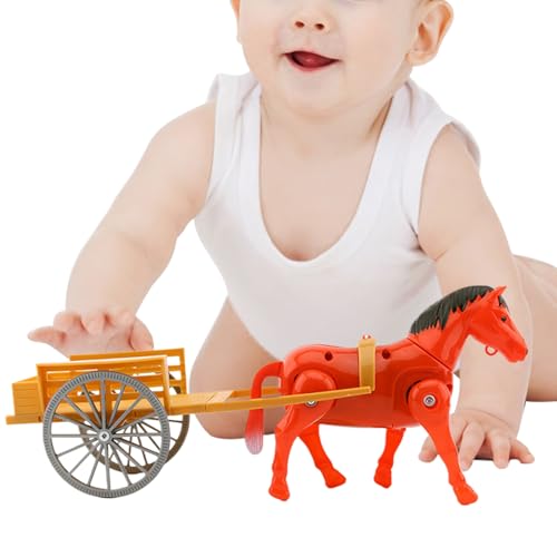 Bvizyelck Jouets pour Chevaux et charrettes, Jouets pour charrettes tirées par des Chevaux | Jouet de calèche électrique - Décoration d'ornement de...