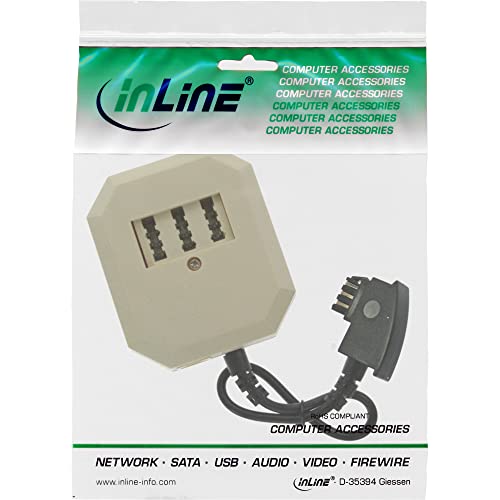 InLine 69901 TAE Adapter, TAE-F Stecker an TAE NFF + RJ11 (6P4C) Buchse, 0,2m