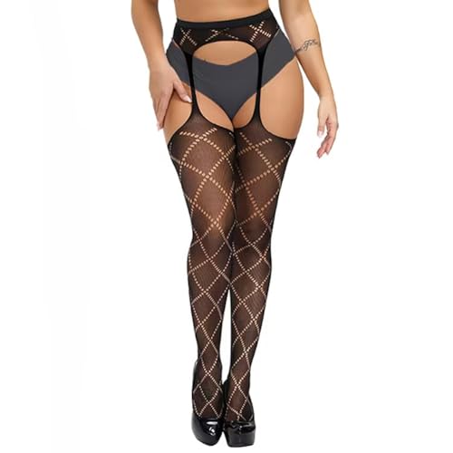 Image of Women's Fishnet Stockings High Waist Tights Suspender Hosiery Sexy Pantyhose