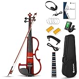 Vangoa Electric Violin, 1/2 Silent Electric Violin Kit for Beginners Kids Solid Wood Electric Fiddle...