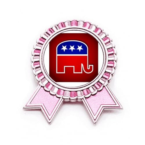 Broche rose éléphant républicain M métal à offrir pour militant engagé
