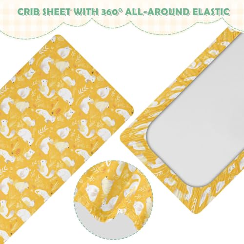 Drap-housse berceau imperméable protège-matelas palmier jaune - 5