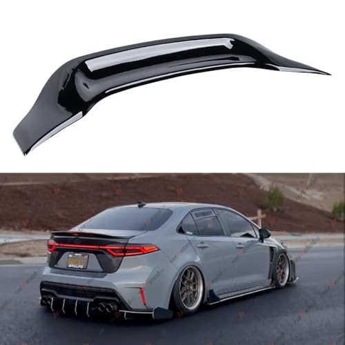 WheelX Rear Spoiler Compatible with 2020-2023 Toyota Corolla, R Style Duckbill Fits for 2020 2021 2022 2023 4 Door Sedan, Trunk Exterior High Kick Tail Deck Lid Wing Lip (Glossy Black)