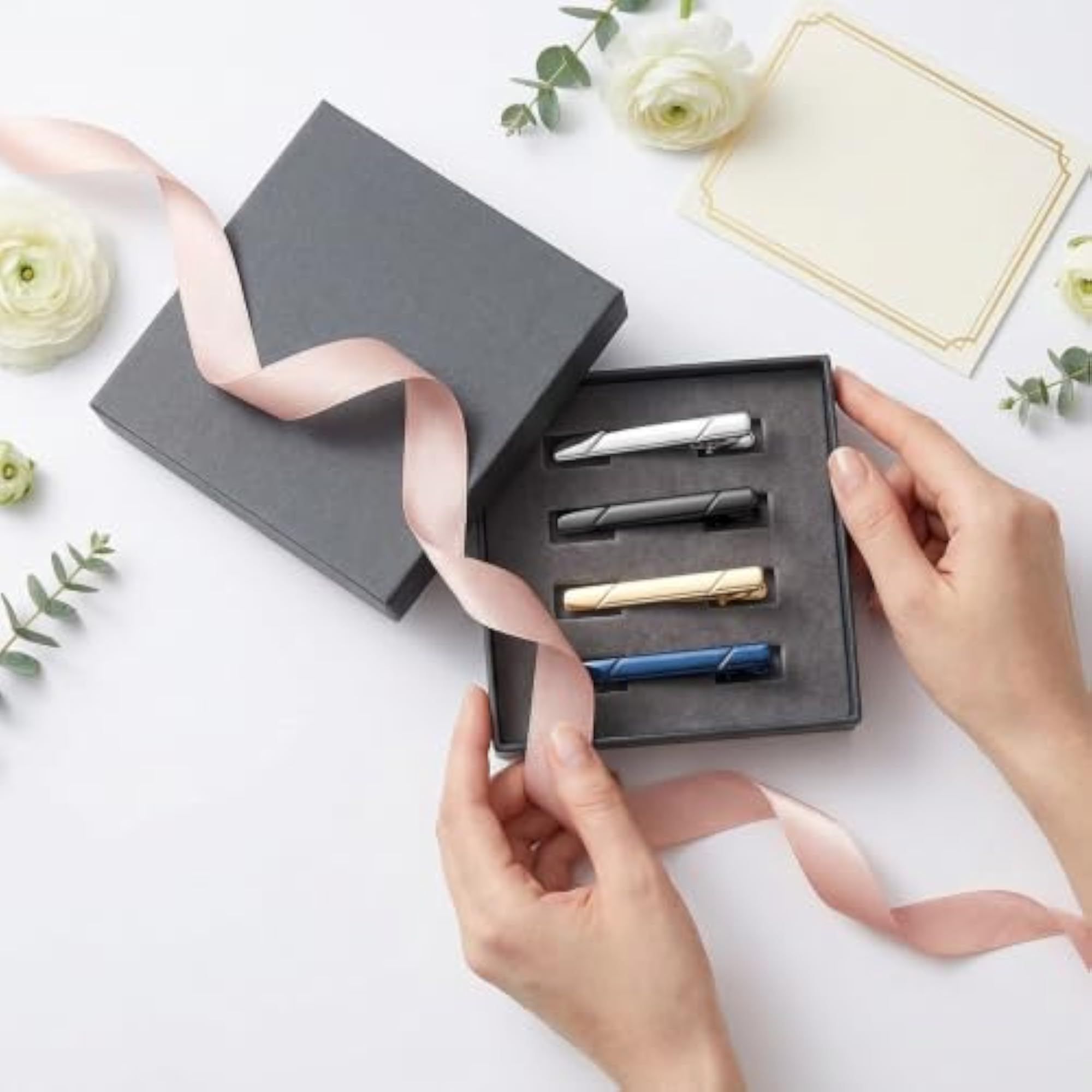 Men's 4pcs Fashion Elegant Style Tie Clip Set, Luxury Package