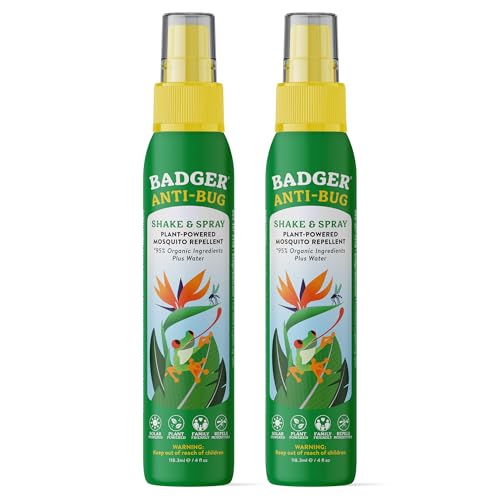 Badger Bug Spray, 3-Hour DEET-Free Mosquito Repellent,...