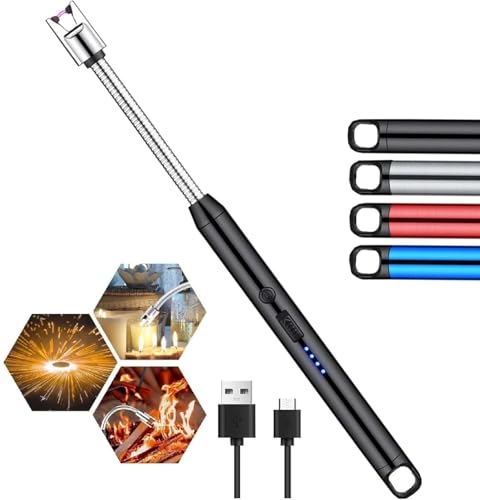 Image of Upgraded Electric Gas Lighter for Kitchen - Rechargeable USB-C Arc Plasma Lighter, 360 Flexible Neck, Windproof & Flameless, 400+ Uses per Charge for Stove, BBQ, Candle, Pooja