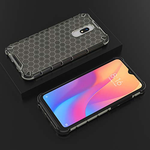 Image of Glasgow | for Mi Redmi 8 Honeycomb Pattern Back Case Cover for Mi Redmi 8 with 4 Bumper Corners and Military Grade Protection - Black