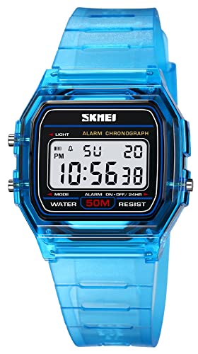 Gosasa Reloj Digital Unisex multifunción Deportivo clásico Unisex Correa de Acero Inoxidable Impermeable LED Reloj electrónico, B1 Azul, Versátil Gosasa Reloj Digital Unisex multifunción Deportivo clásico Unisex Correa de Acero Inoxidable Impermeable LED Reloj electrónico, B1 Azul, Versátil