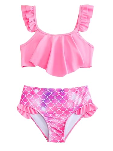 SweatyRocks Girl's Printed Ruffle Bathing Suit Two Piece Swimsuit Vacation Beachwear