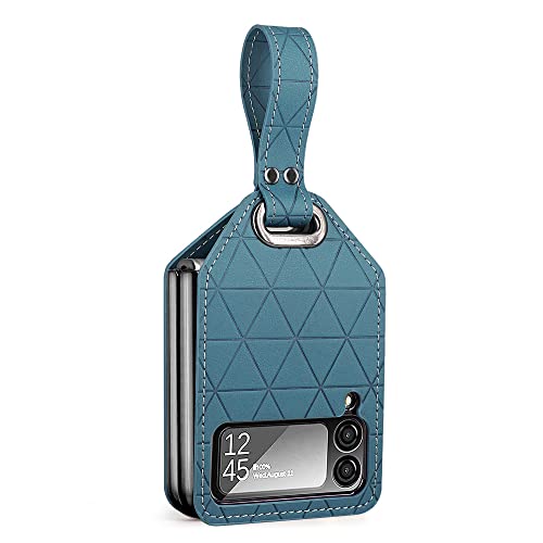 Protection Z Flip 4 anti-chute rigide avec poignée intégrée similicuir vert