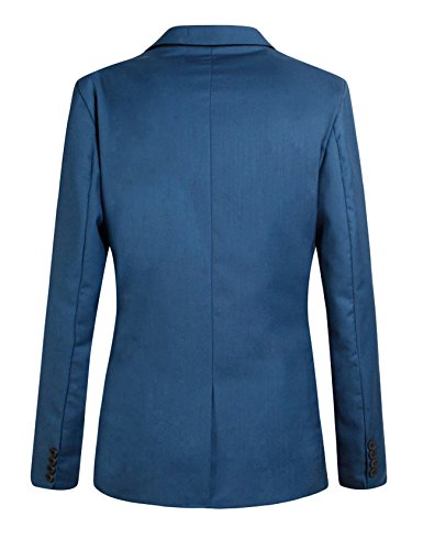 Letuwj Blazer masculino de um botão, caimento justo, para negócios, Azul, Aisa L(US M)