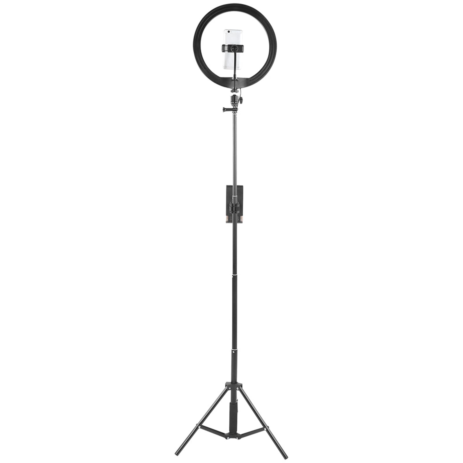 EMUKOEP Ringlicht, Dimmbares LED-Fülllicht für Make-up, Video, Studio, Verstellbares Stativ 12 Zoll mit Handy-/Tablet-Clips