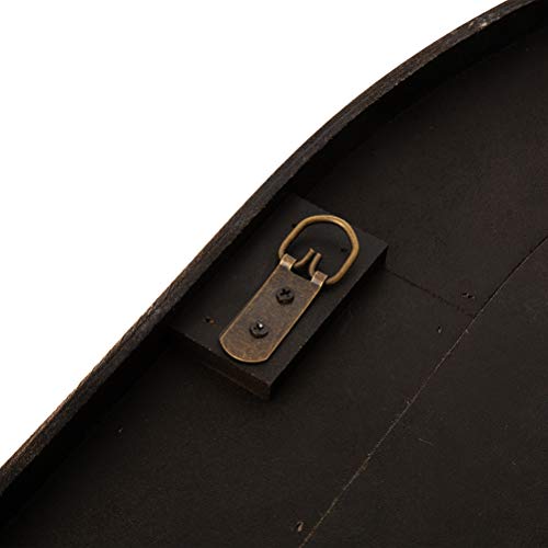 Glitzhome Gothic Style Arched Windowpane Wall Mirror Window Frame 40" H, Brown #TOP2