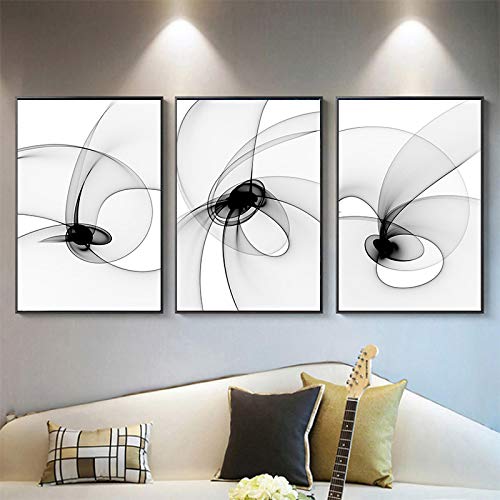 Impression giclée d'art abstrait triptyque scandinave haut de gamme
