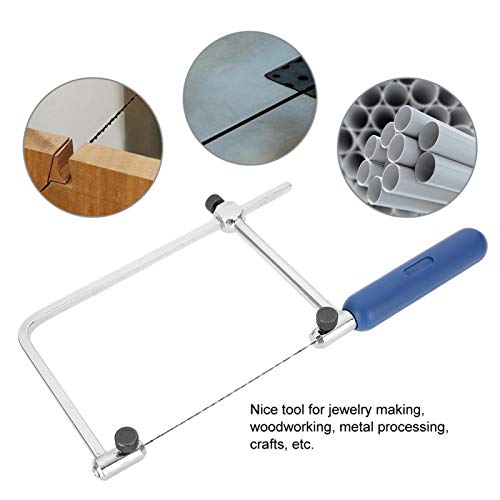 Holzbearbeitung Handsäge mit U-förmigem Rahmen, verstellbares Multifunktions-Schneidewerkzeug für Holz, Glas und Metall, 6 Ersatzsägestücke für präzise Schnitte ASB400 500