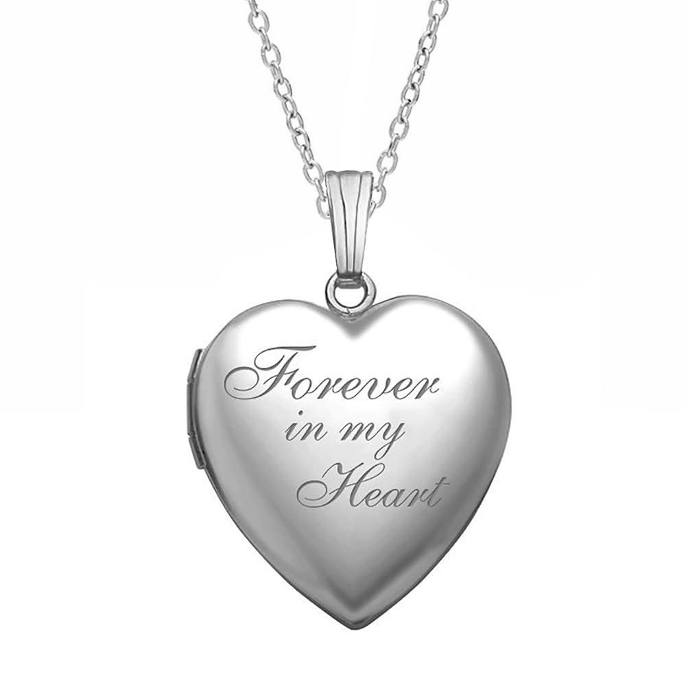 Forever in My Heart Necklace | Customizable Locket Necklace | Personalized Photo Necklace | Engraved