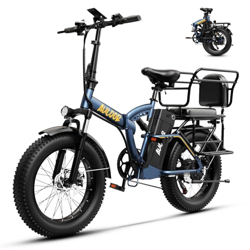 Image of 1000W Folding Electric Bike,48V 20AH Removable Battery E Bike,30+MPH,80 Miles Max Range Electric Bike for Adults,20 inch Fat Tire Foldable ebike,Adult Electric Bicycle for Commute Beach Snow