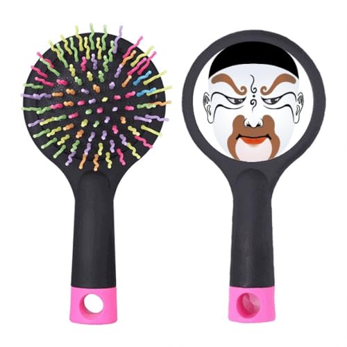 Brosse à cheveux démêlante motif opéra tête colorée base coussin