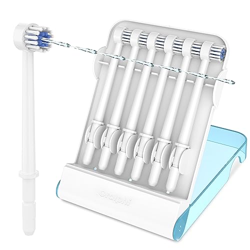 Image of Replacement Tips for Waterpik Water Flosser (6 Brush Head Tips & Storage Case Bundle)