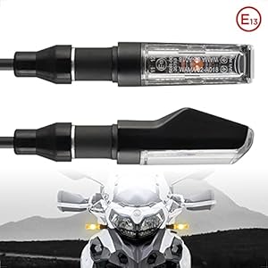 Evermotor moto universel LED Clignotants E-MARK Homologué, Coque en aluminium avec un beau traitement de surface IP67 Imperméable 2 pièces