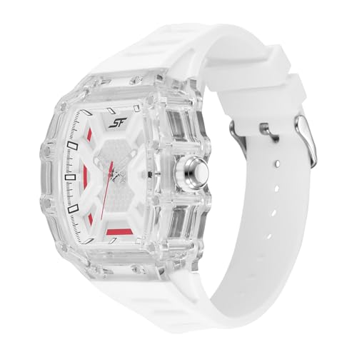 Image of SF Maiden Voyage Sport Watch Quartz Analog with White Dial White Silicon Strap Watch for Men - 77178PP05W