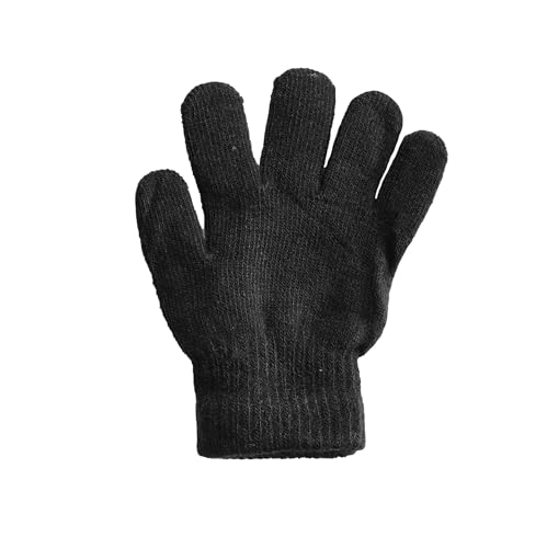 Image of Acrylic warm School Woolen Winter knit cold weather fleece wool Gloves for Boys & Girls, fits for 5-10 years