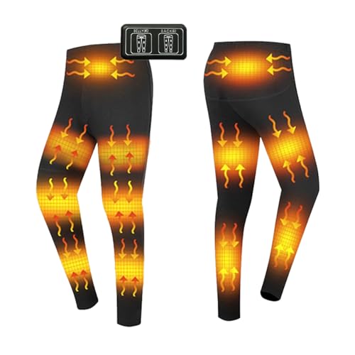 YEYUBIW USB Electric Heated Underwear Pants 12 Heating Zone Thermal Cotton Base Layer Pant for Men,Women Skiing Motorcycle,2XL,Men