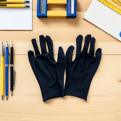 Guantes de trabajo de algodón negro para uso industrial y tareas de jardinería Veemoon 4