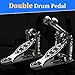 Double Bass drum Pedal,Double Bass Pedal with Adjustable Beater Head,Double Chain Drive Foot Kick Pedal with Drum Key for Drum Set and Electronic Drums