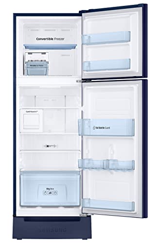 Image of Samsung 236L 2 Star Inverter Frost-Free Convertible 3 In 1 Curd Maestro Double Door Refrigerator Appliance (RT28C3C32UZ /HL,Midnight Blossom Blue), Base Stand Drawer