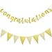 2 Pezzi Banner di Congratulazioni Oro Glitterato 2021 Bandiera Triangolo Banner di Stendardo Stile Vintage per Matirmonio Baby Shower di Graduazione di Pensionamento di Cerimonia