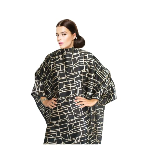 Cricket Art Deco Hair Cutting Cape, Black/Gold