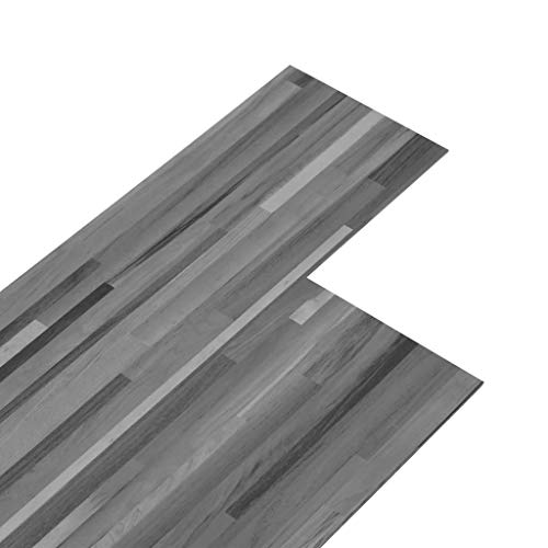 vidaXL Lamas para Suelo Baldosa Azulejo Salón Antiestático Ignífugo Impermeable Antideslizante Autoadhesivas de PVC Gris a Rayas 5,02 m² 2 mm