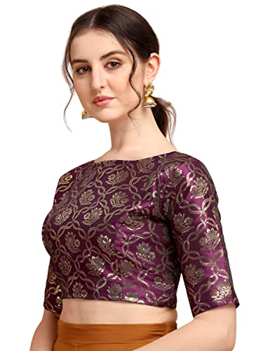 Image of OOMPH! Women's Art Silk Floral Half Sleeve Fitted Blouse