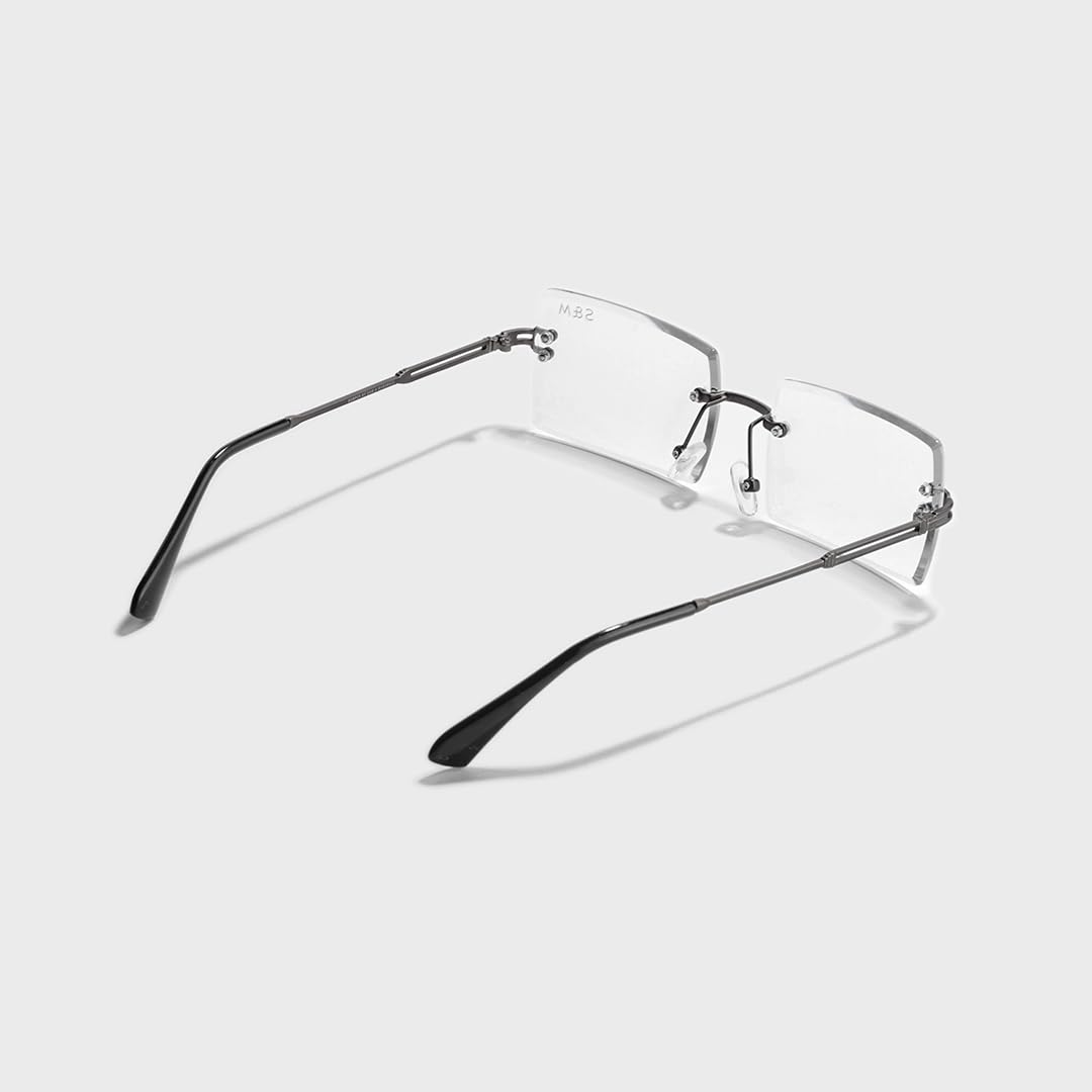 SAM AND MARSHALL HARPER Eyeglass I Light Weight Frames I Rectangle Shape I Sheet Metal Frames I Prescription Friendly I Men & Women - Image 7 thumbnail