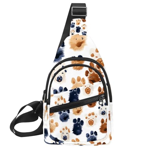 Sac à dos à bandoulière motif pattes de chien pour entraînement course à pied randonnée voyage