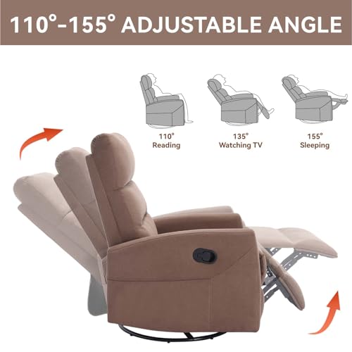Sillón reclinable giratorio marrón para adulto miniatura 7