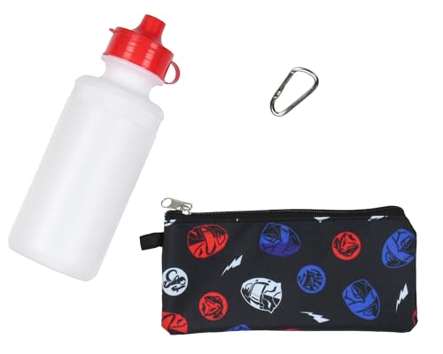 AI ACCESSORY INNOVATIONS Power Rangers Let's Do This Red Pink Black Blue Ranger Backpack Lunch Bag Gadget Case Carabiner Water Bottle 5 Piece Set4