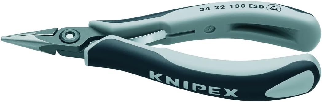 Knipex Multi Color Precision Electronics Gripping Pliers Esd With Multi-Component Handles 130 Mm, 34 22 130 Esd