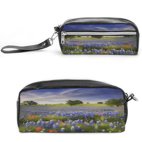Estuche para bolígrafos y cosméticos Texas Bluebonnets suave