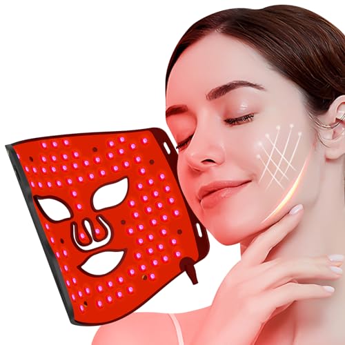 Bnlei Red Light Therapy for Face【Thinner Softer Lighter Silicone】 Upgraded 7 colors Infrared LED Facial Mask Light Therapy Device, Skin Care Facial Treatment Mask Skincare Tool
