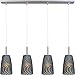 Carte 4 Light Pendant Finish / Height / Glass / Bulb Type: Satin Nickel / 11" / Black Zebra / LED