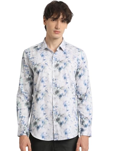 Image of Men Multicolour Printed Slim Fit Cotton Casual Shirt