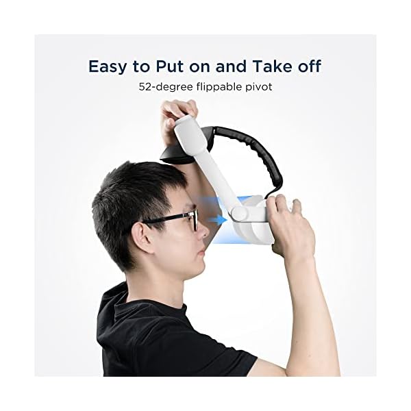 KIWI design Comfort Head Strap Accessories Compatible with Oculus/Meta Quest 2, Elite Strap Replacement for Enhanced Support of VR Headset - Image 3
