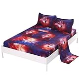SDIII 3PC Wolf Bed Sheets Microfiber Twin Animal Bedding Sheet Sets with Flat Sheet, Fitted Sheet and Pillowcase
